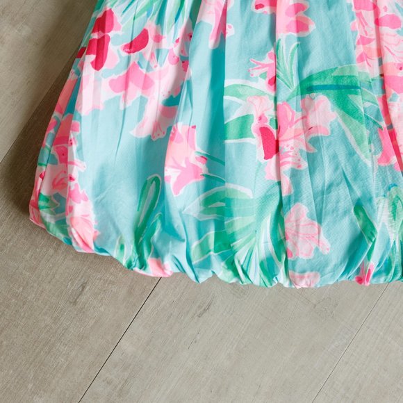 SALE- Lilly Pulitzer Aqua Bubble Dress Set Size 18/24 Months Cotton Like New - Picture 3 of 7